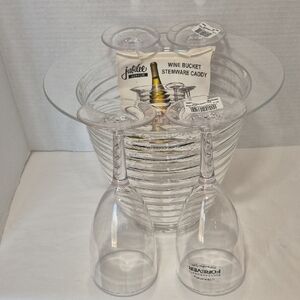 Wine Bucket Stemware Caddy Clear Acrylic, Wine Glasses, Outdoors